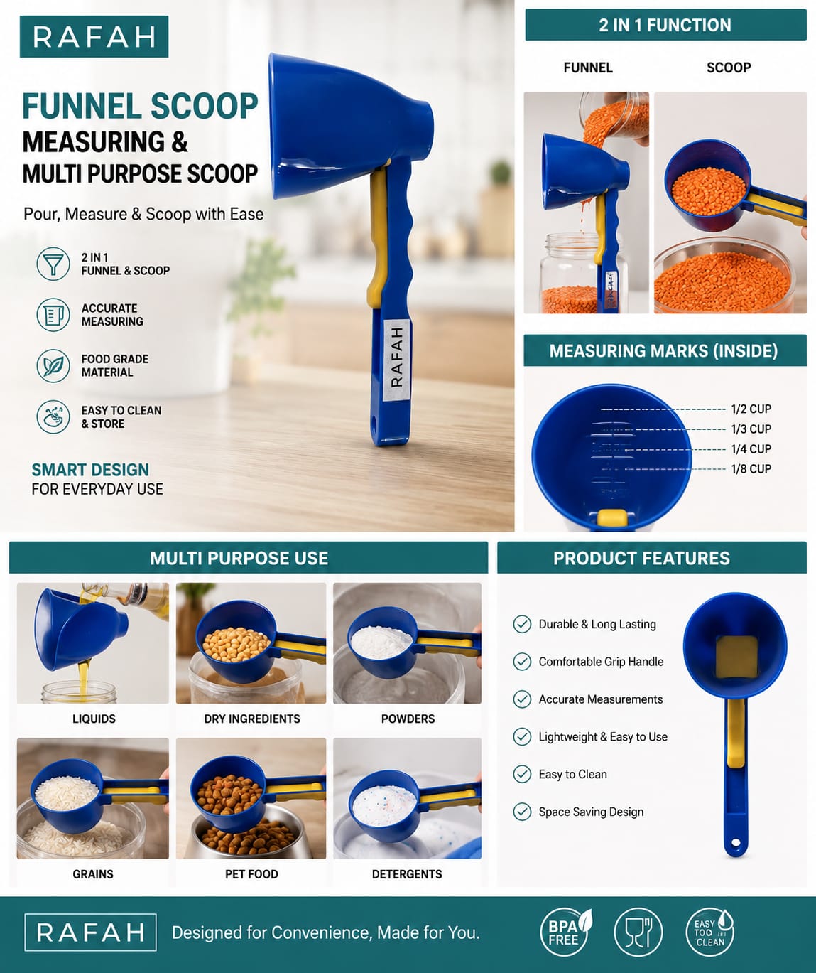 Multipurpose Funnel Scoop