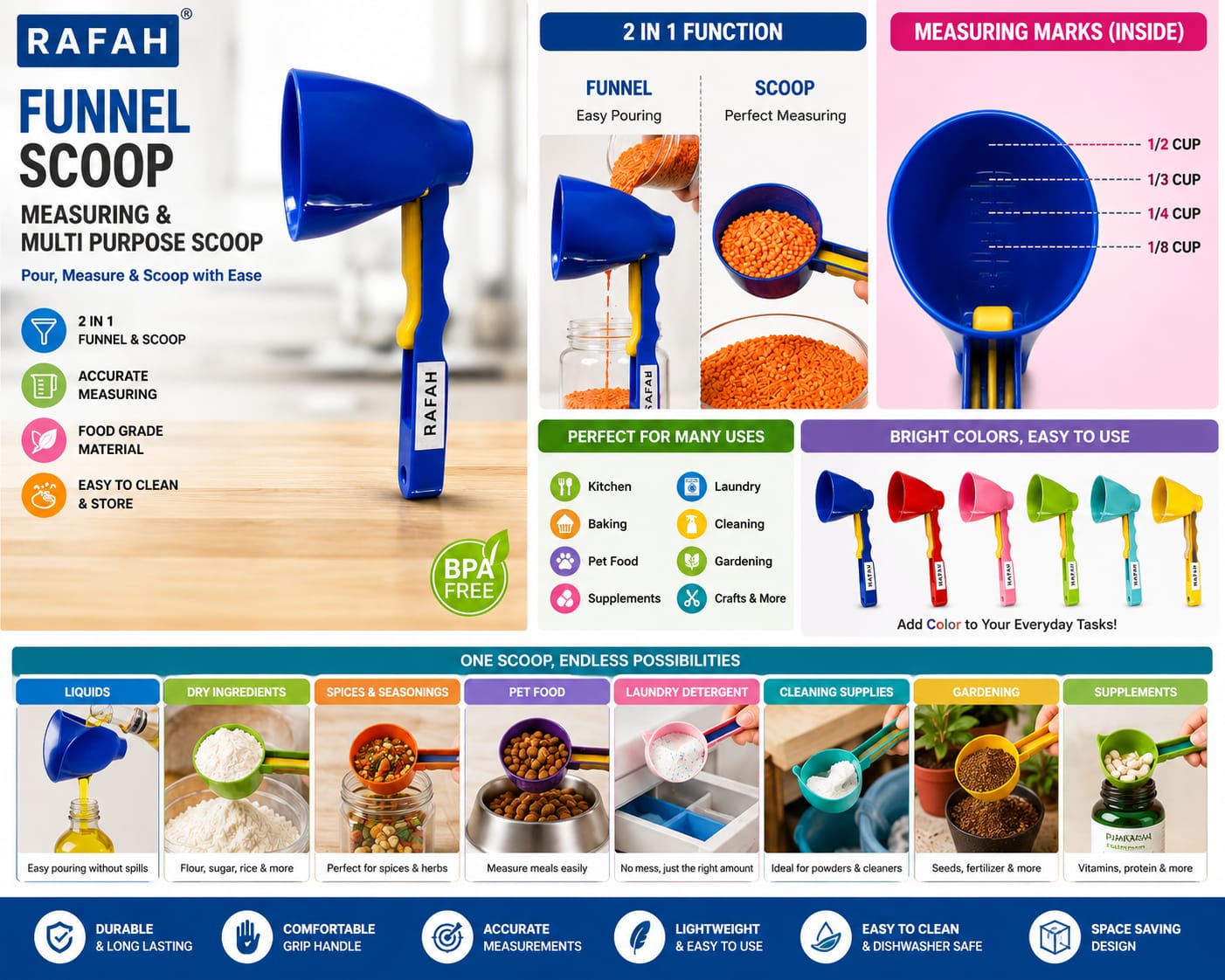 Multipurpose Funnel Scoop
